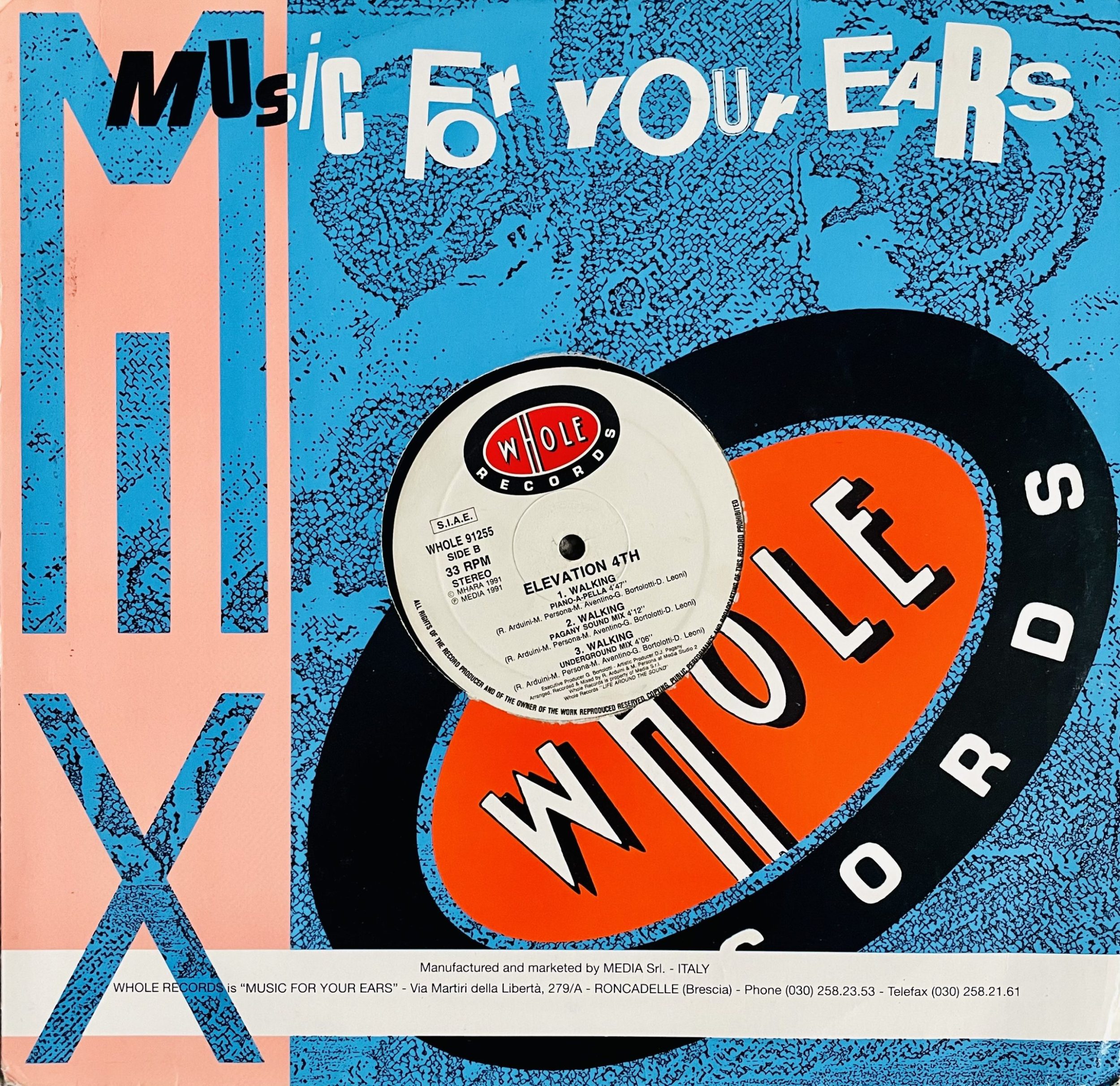 Elevation 4th - Walking (Club Mix) 12" Vinyl Sleeve Cover