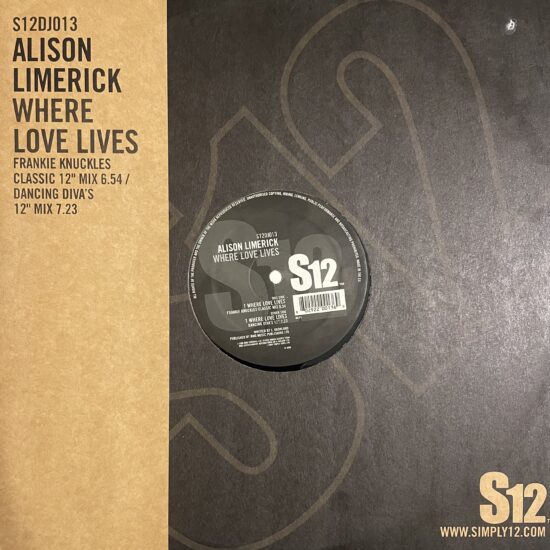Alison Limerick - Where Love Lives (Frankie Knuckles Classic 12 Mix)12 Inch Vinyl Sleeve Cover